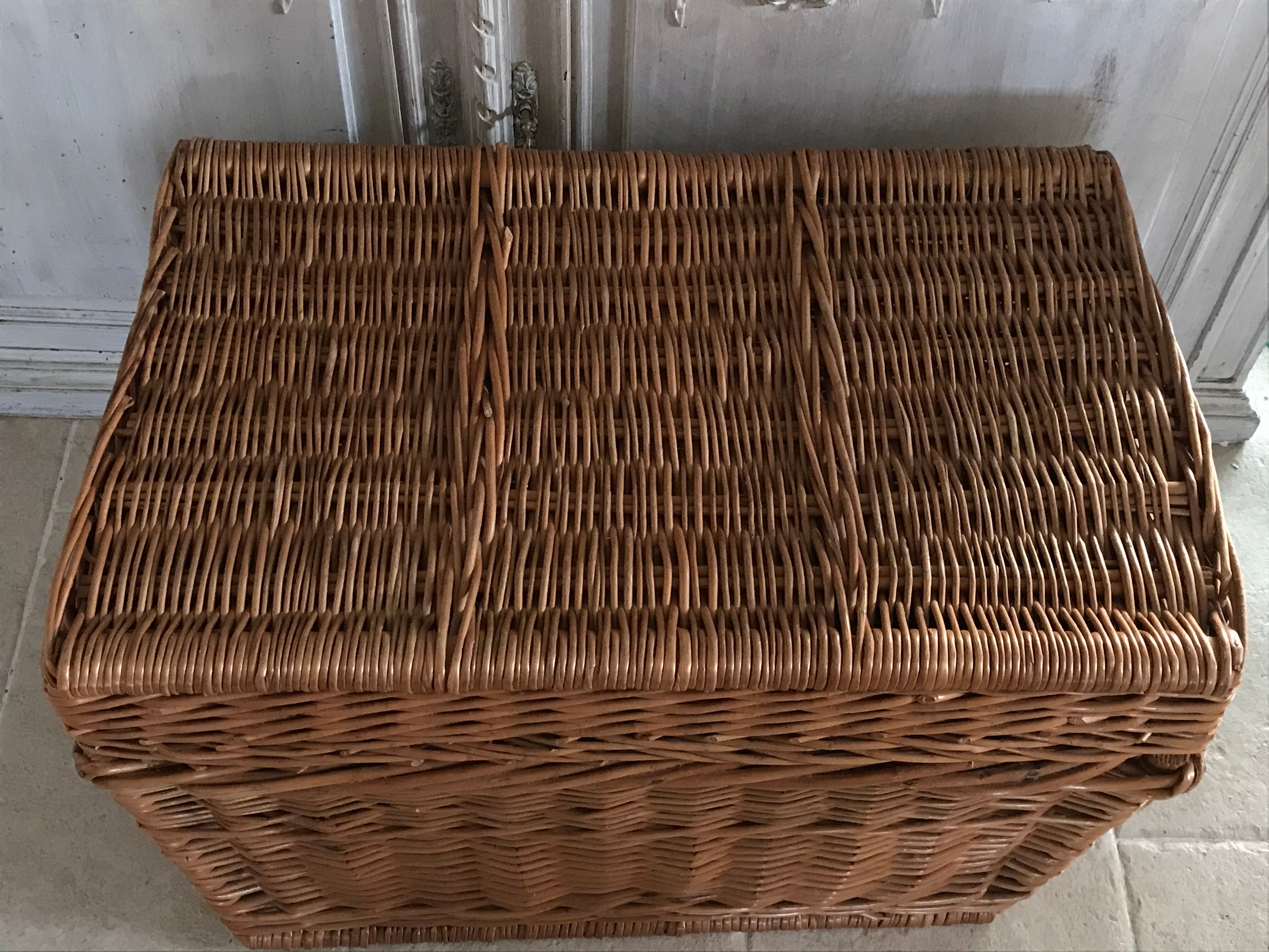 Vintage rattan trunk