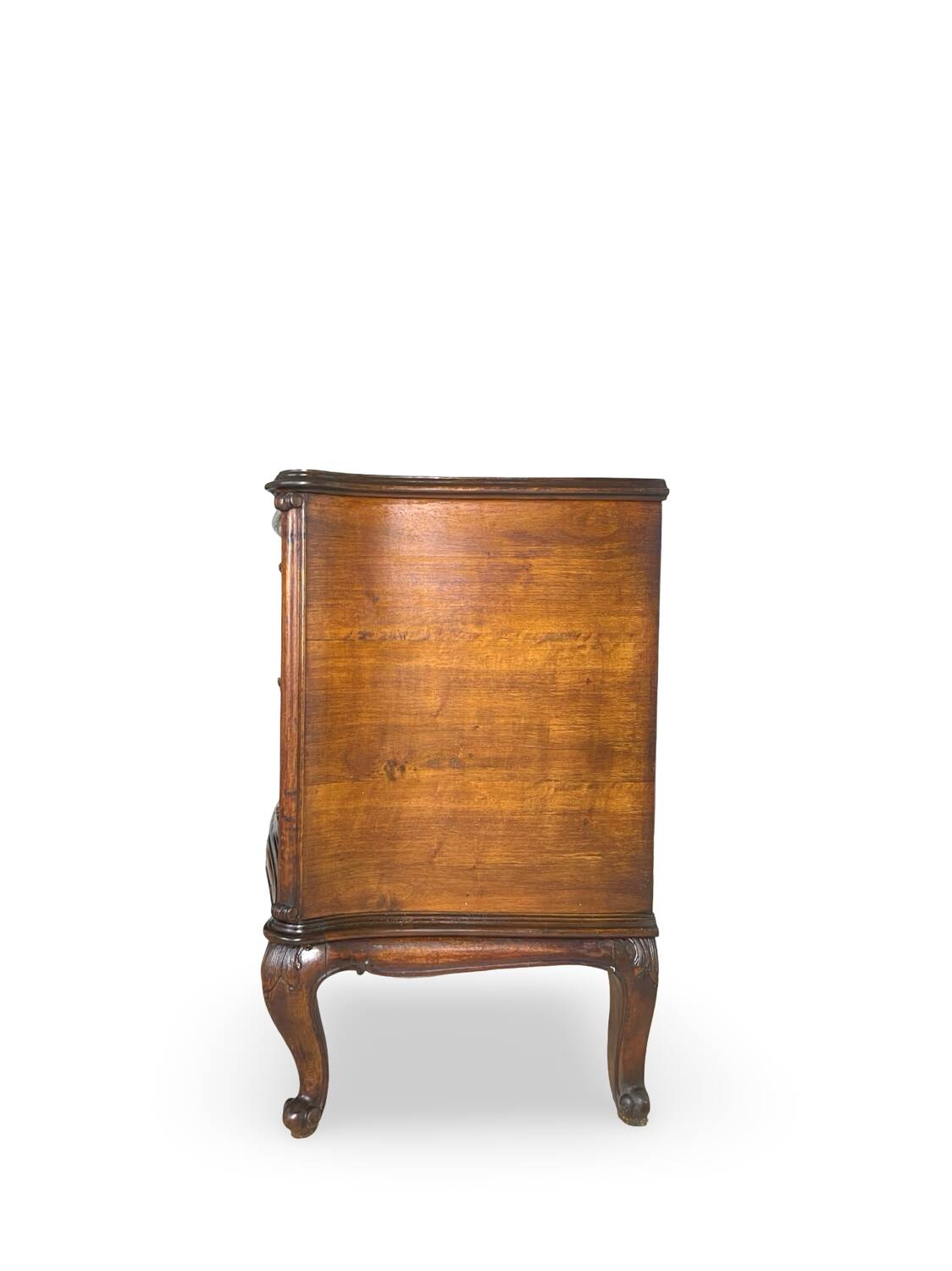 Italian art deco burl walnut chest of drawers, 1940s/50s