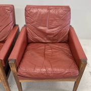 Vintage Danish Lounge Chairs In Rosewood And Leather. 1960s