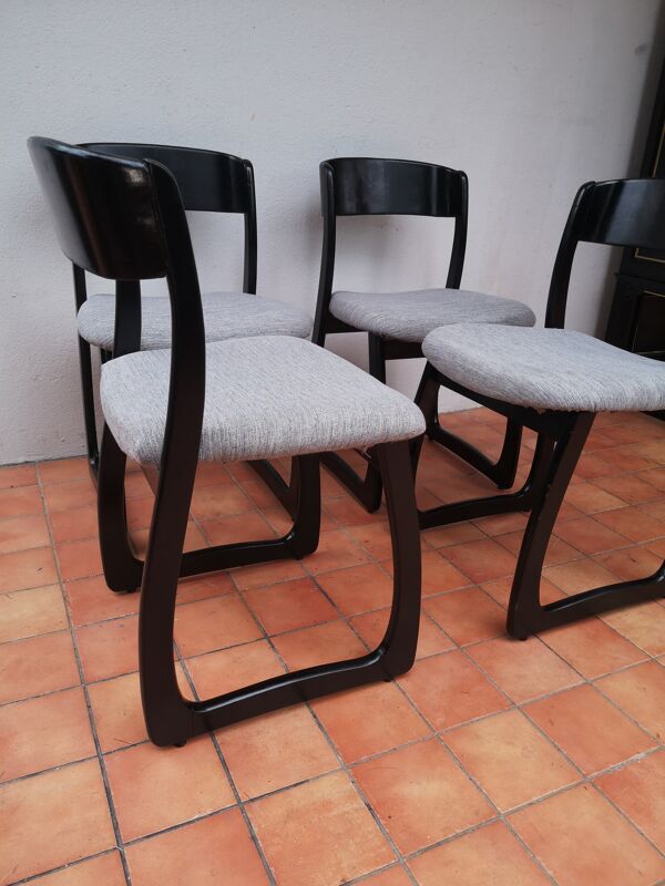 Set de 4 chaises traineau 1970