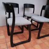 Set of 4 chairs sled 1970