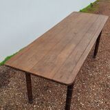 Rustic restaurant bistro table in solid oak, 1900 period - 1m85