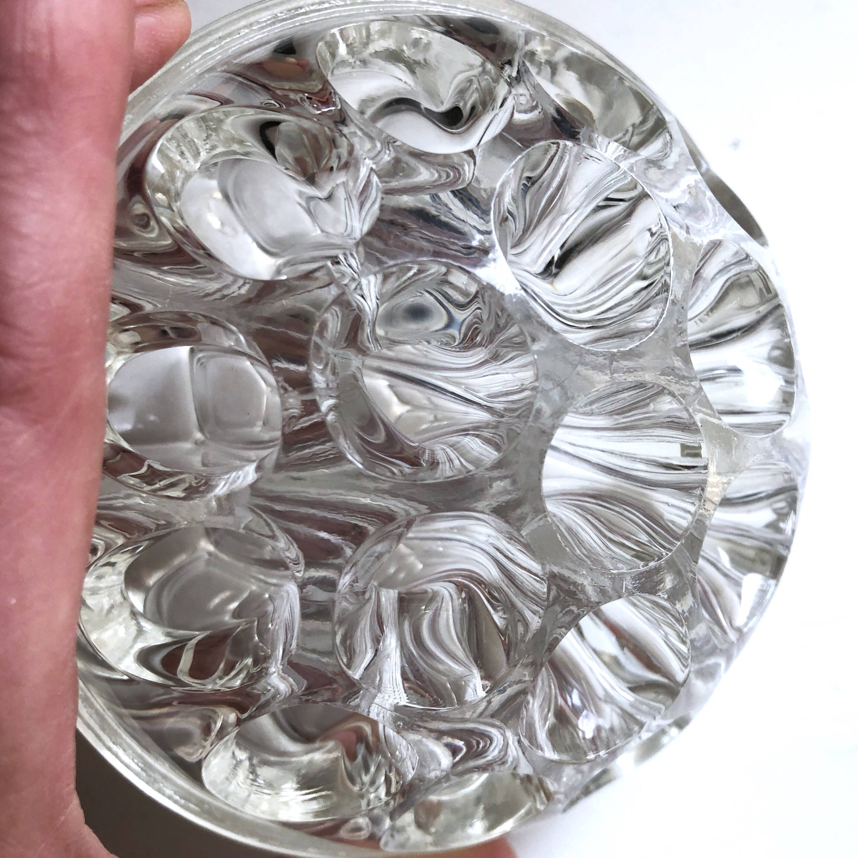 Vase pique-fleurs boule verre épais style art Déco