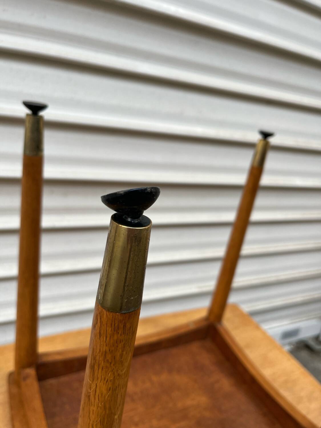 3 wooden nesting tables, 50s-60s