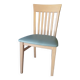 Chaise skai vintage en hêtre siège vert suède