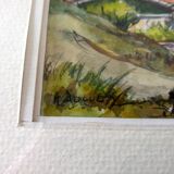 André Duculty (1912-1990) Watercolor on paper "Pont de la Sorgues, in Versols-Lapeyre" Signed below