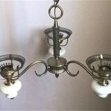 Gloss metallic patinated and gold and double opalines three fires Scandinavian style of the 30s