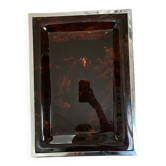 Plateau 70 in plexiglass and silver metal