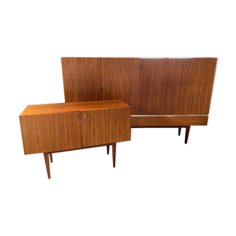 Set 2 vintage buffets lacquered wood