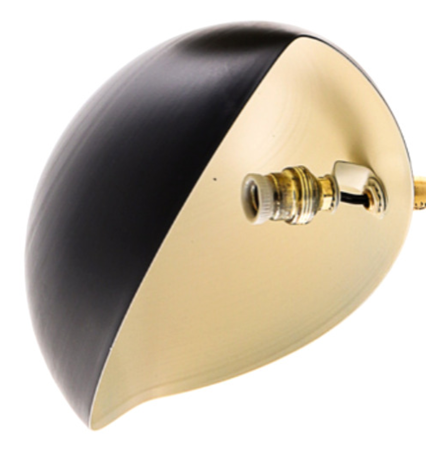 60's brass and black metal sculptural sconce