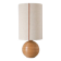 Recycled vintage lamp — honey ceramic base, natural linen shade