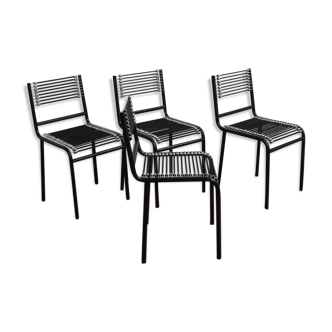 Ensemble de 4 chaises "sandow" par René Herbst