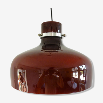 Vintage glass suspension in red-brown 1970s