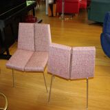 PAIR OF VINTAGE 4-SIDED CHAIRS BY PIERRE GUARICHE 1950