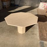 Travertin dining table octagonal