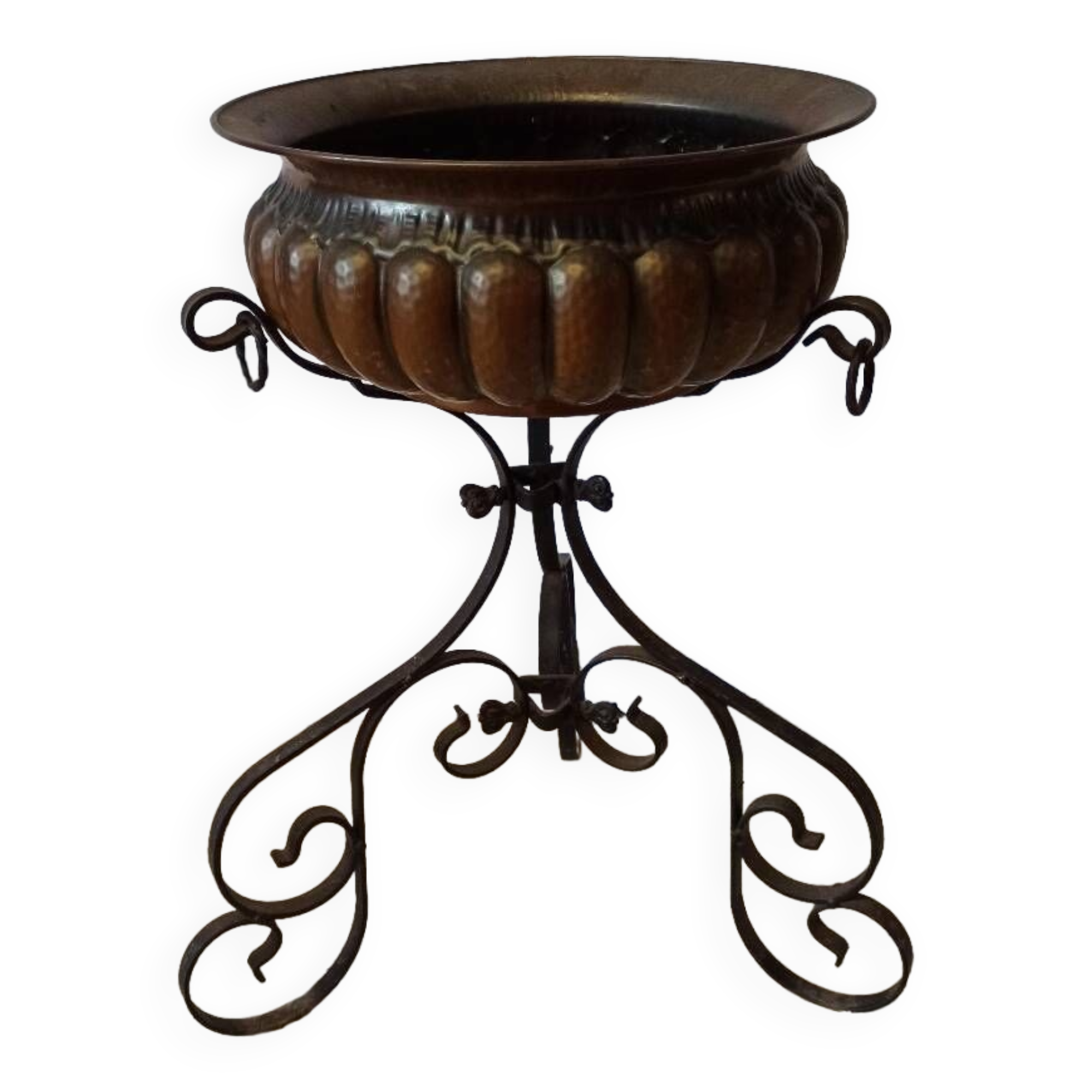 Lilium Italy plant holder in copper and wrought iron