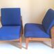 Pair of solid teak armchairs 50s