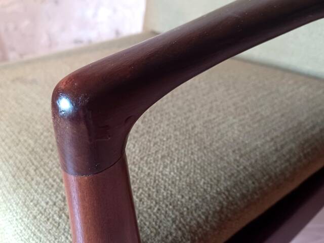 Scandinavian design armchair in solid teak vintage 1960s