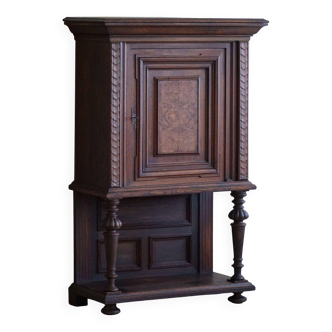 Baroque-style wardrobe in oak and birch, made by a Danish cabinetmaker, 1920s.