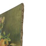 Tableau ancien français nature morte huile sur toile signée L. Bouchu 1912