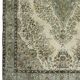 Vintage Oushak rug with green and beige medallion, 345 x 205 cm.