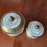 Brass and mother-of-pearl boxes