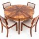 Art Deco dining set, table et 4 chairs, Poland, 1940s