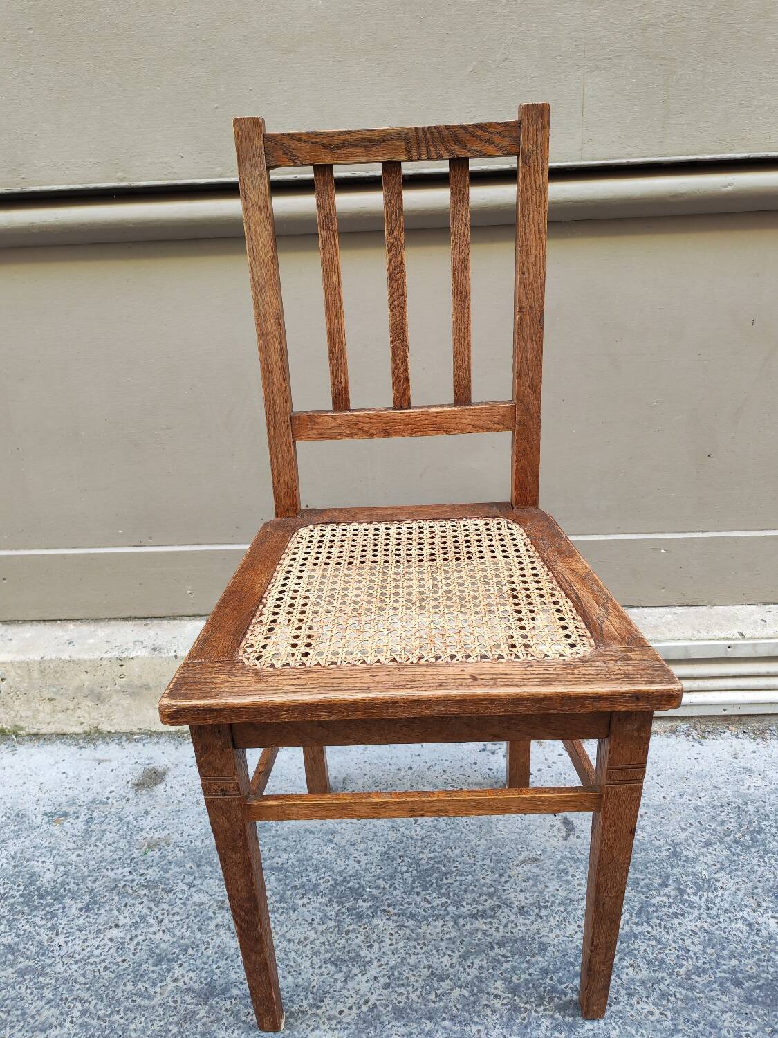 Wooden and cane chair