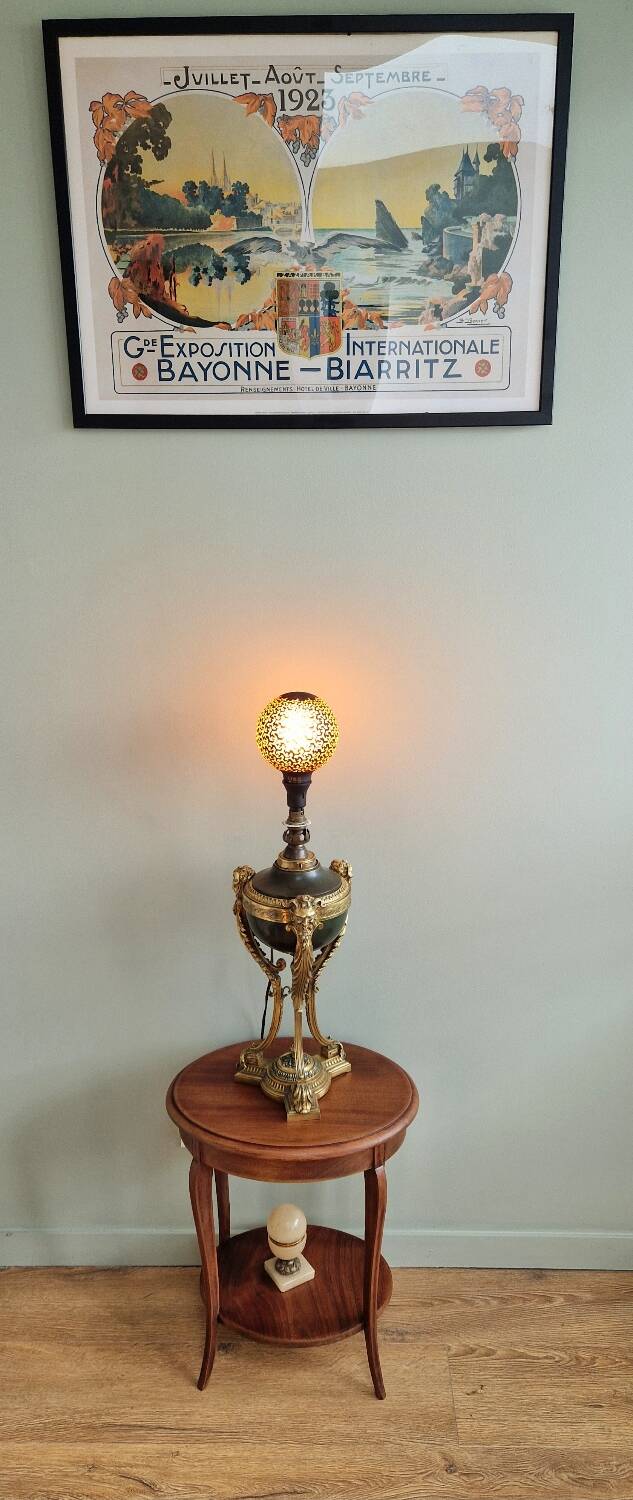 Mahogany side table with two trays, mid-20th century