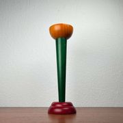 Postmodern yellow, green, red wooden chandelier Monokel by Ikea, 1980s.