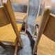 Set of 6 folding chairs blond wood