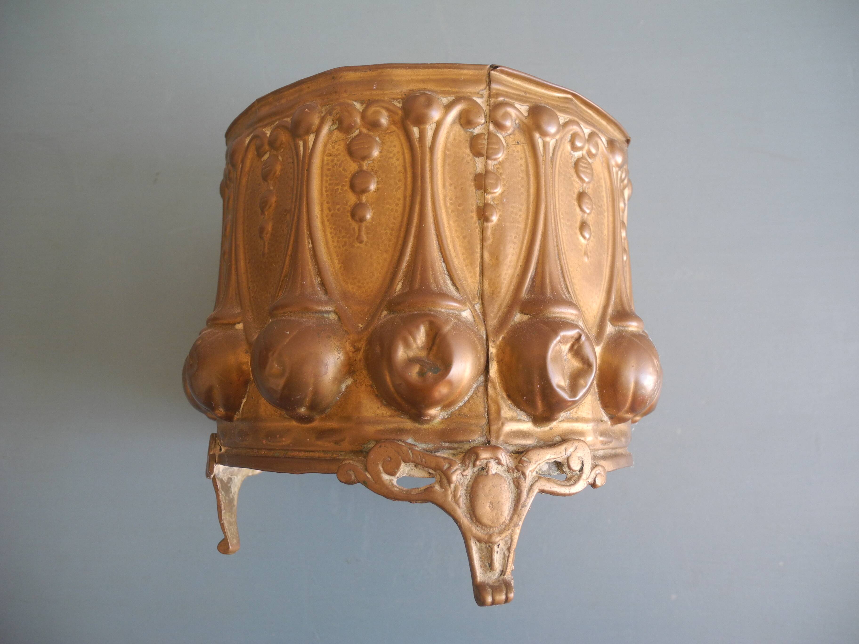 brass cache pot antique decorative planter flower pot