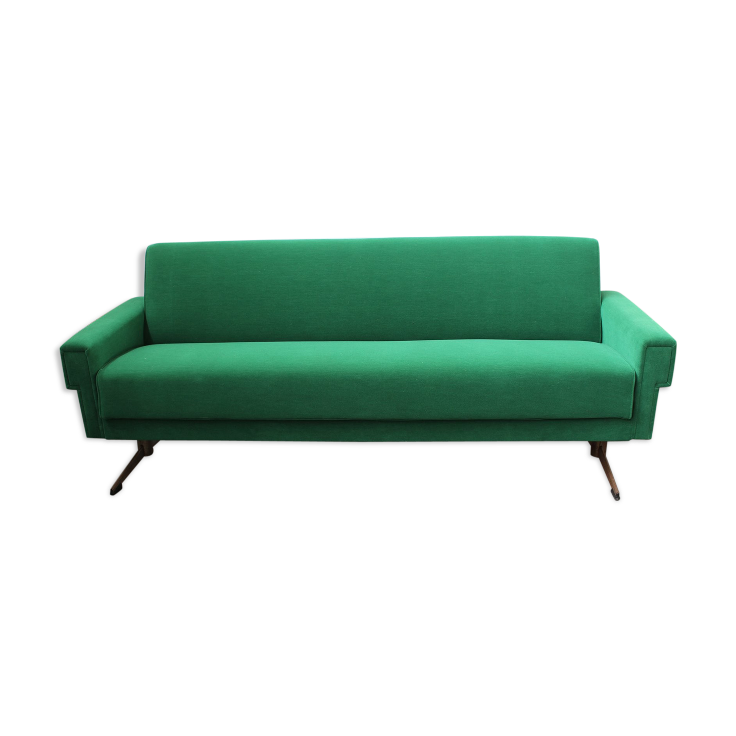 Mid-century Italian emerald green sofa