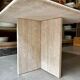 Coffee table, square side table in travertine 60 x 60 cm.
