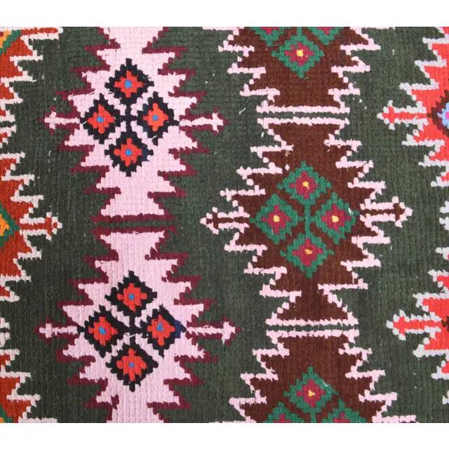Tapis couloir vintage en laine et coton turc noué à la main 82x380