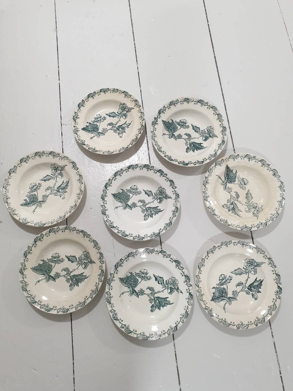 8 Saint Amand des Eaux soup plates