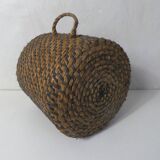 old woven straw stool