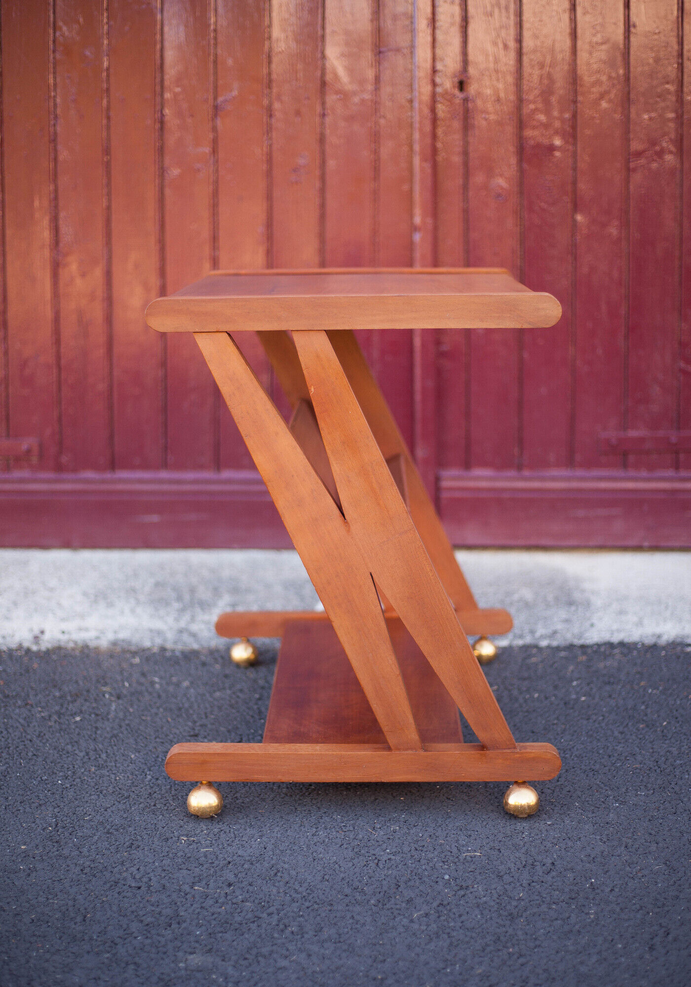 Wheeled service, wooden furniture