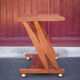 Wheeled service, wooden furniture