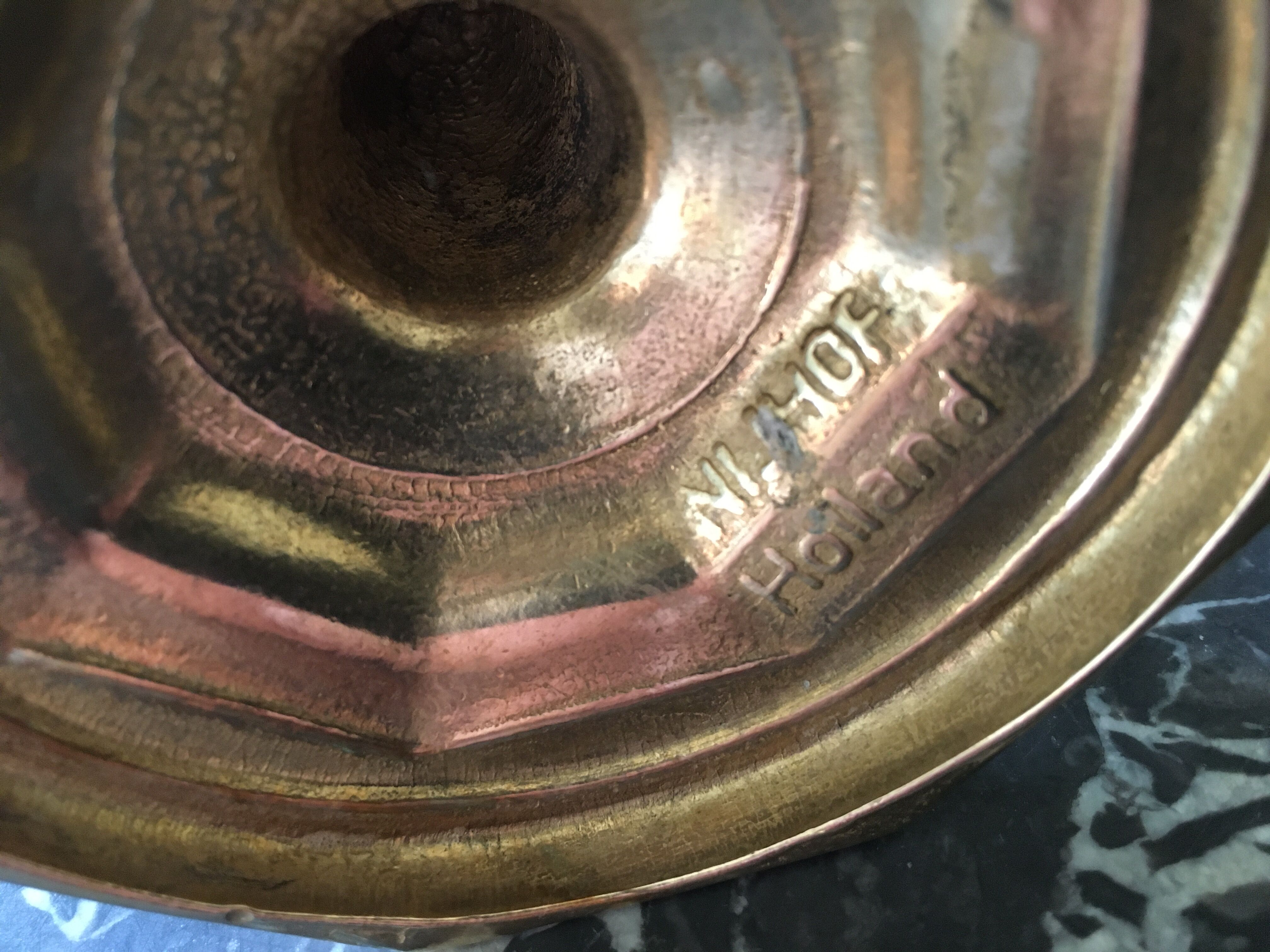 Nijhof Holland candlesticks in gilded brass