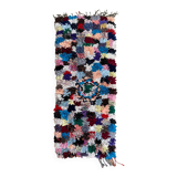 Tapis Berbère Boucherouite coloré - 63 x 162 cm