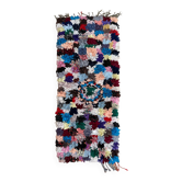 Tapis Berbère Boucherouite coloré - 63 x 162 cm