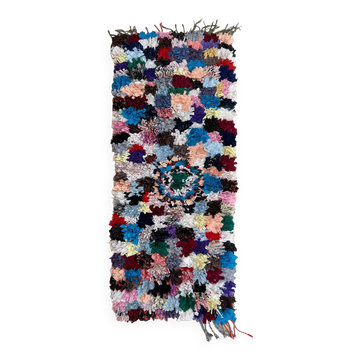 Tapis Berbère Boucherouite coloré - 63 x 162 cm