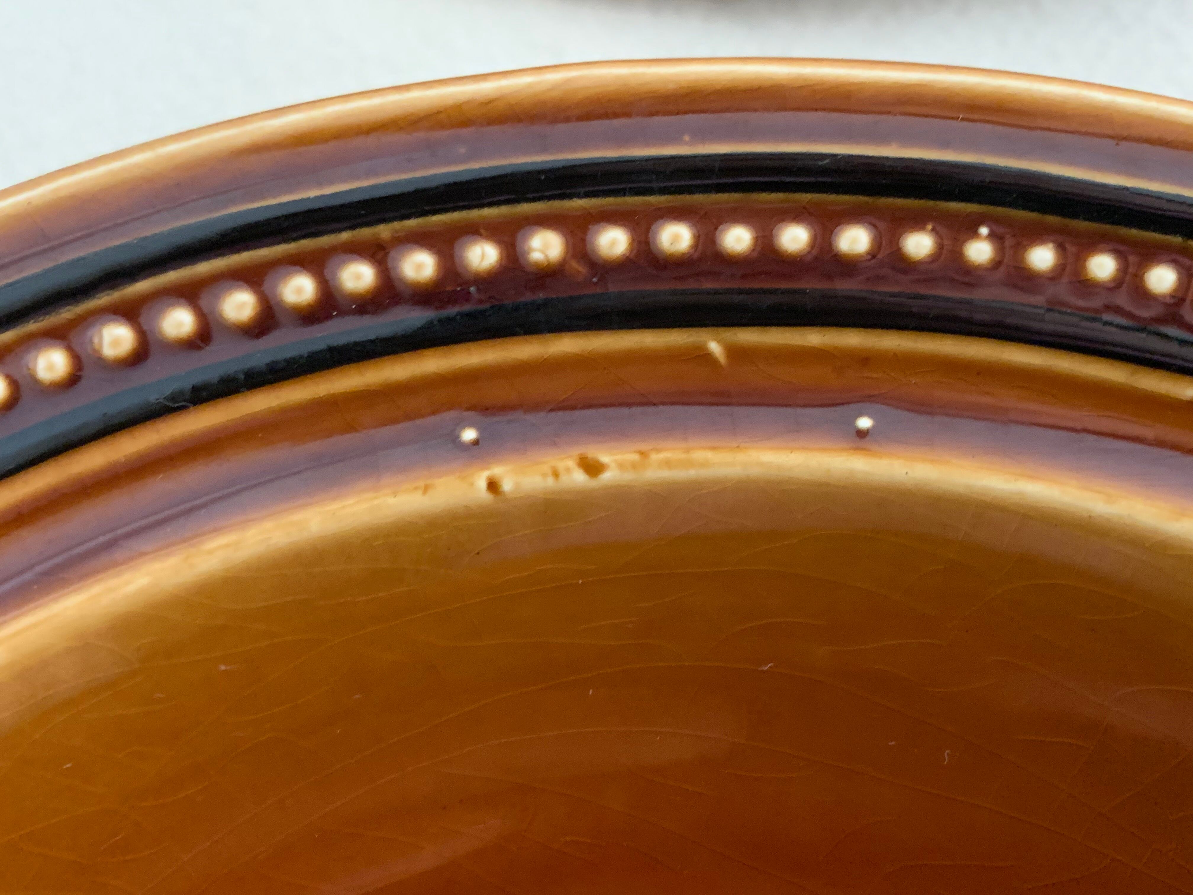 6 toulouse brown hollow plates made of St Amand earthenware