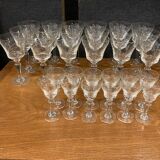 Service de verres à pieds en verre gravé