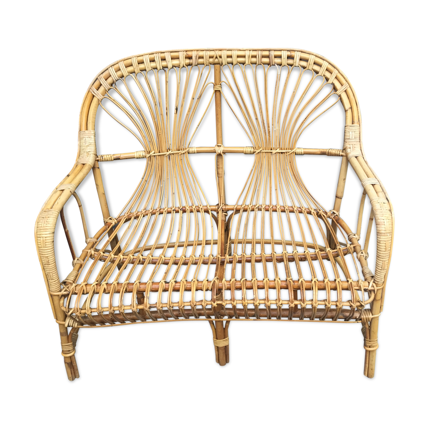 Seat rattan and bamboo vintage