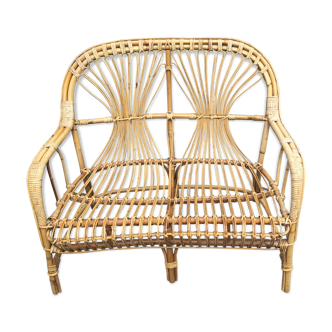 Seat rattan and bamboo vintage