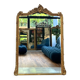Antique mirror with pediment, 199.5/147cm, late 19th century, beveled glass