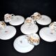 Sarreguemines coffee set 6 cups + 2 earthenware coffee pots with Chinese bamboo decor