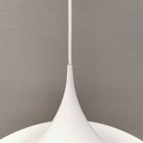 Vintage Fog & Mørup Semi Hanging Lamp, White Lacquered, Denmark 1970-80s